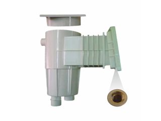 Skimmer 17,5 l mit einer Neigung von 6°, Standardhals, Messing-Spritzschutz.