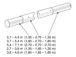 Teleskopische Aufwickelstange - Länge: 3,7–5,4 m (eloxiertes Aluminium)