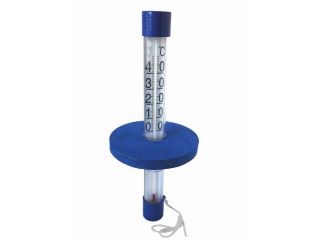 Schwimmendes Thermometer über der Wasseroberfläche - blaue Soft