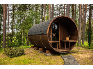 Sauna beczkowa z tarasem RT-370