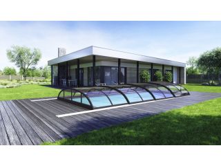 Zadaszenie basenu Klasik Clear PRO B o wymiarach 4,7x8,6x1m