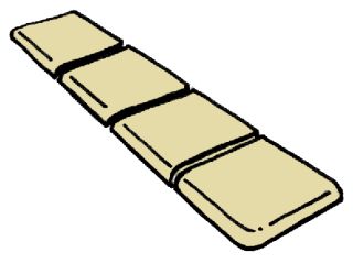 Memphis-Pflaster - Sandstein - glatter Teil, Nasenform, Modul 1200 mm Länge, 3 Stück (300 + 400 + 500 x 340 mm)