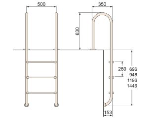 Drabina nierdzewna Muro (Slim) z etui 5-stopniowa, AISI 316